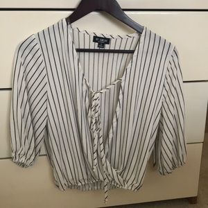 Black and white striped blouse